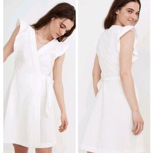 Madewell white cotton wrap dress
